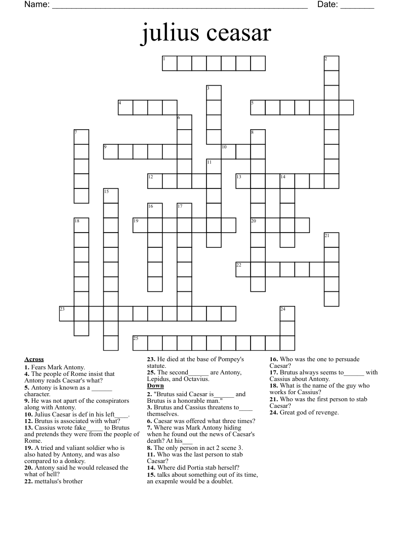 julius ceasar Crossword