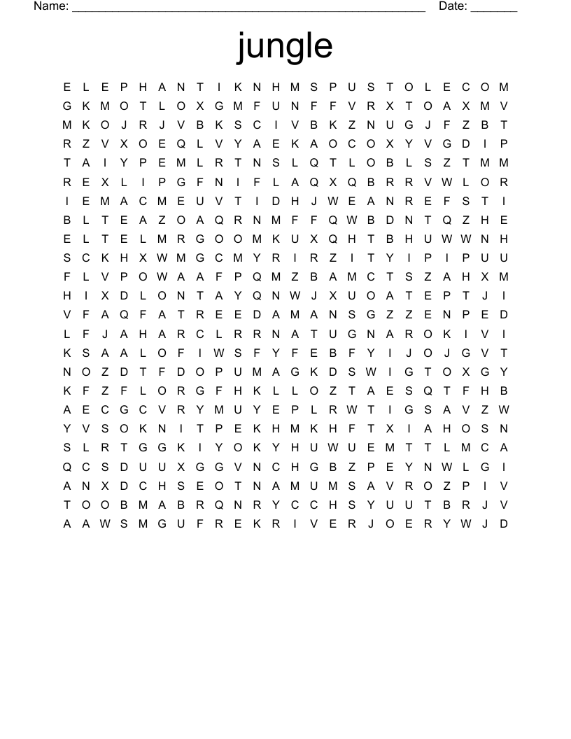 jungle Word Search