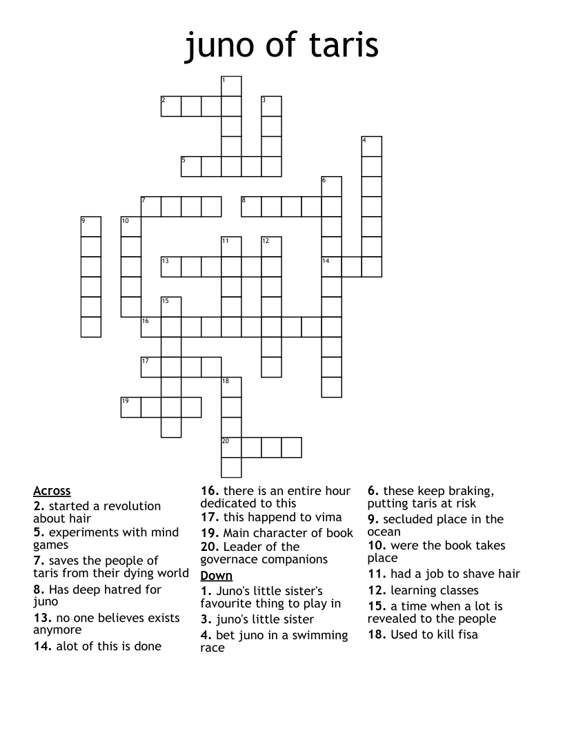 juno of taris Crossword