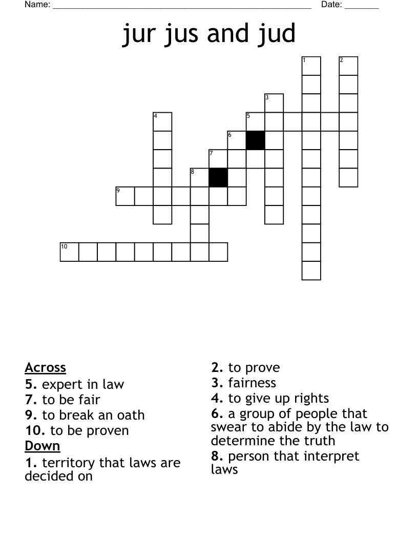 jur jus and jud Crossword
