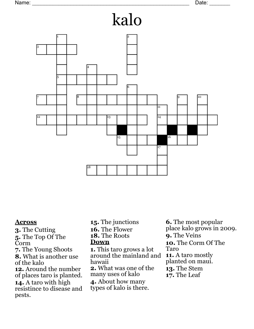 kalo Crossword