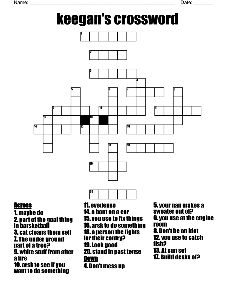 keegan's  crossword