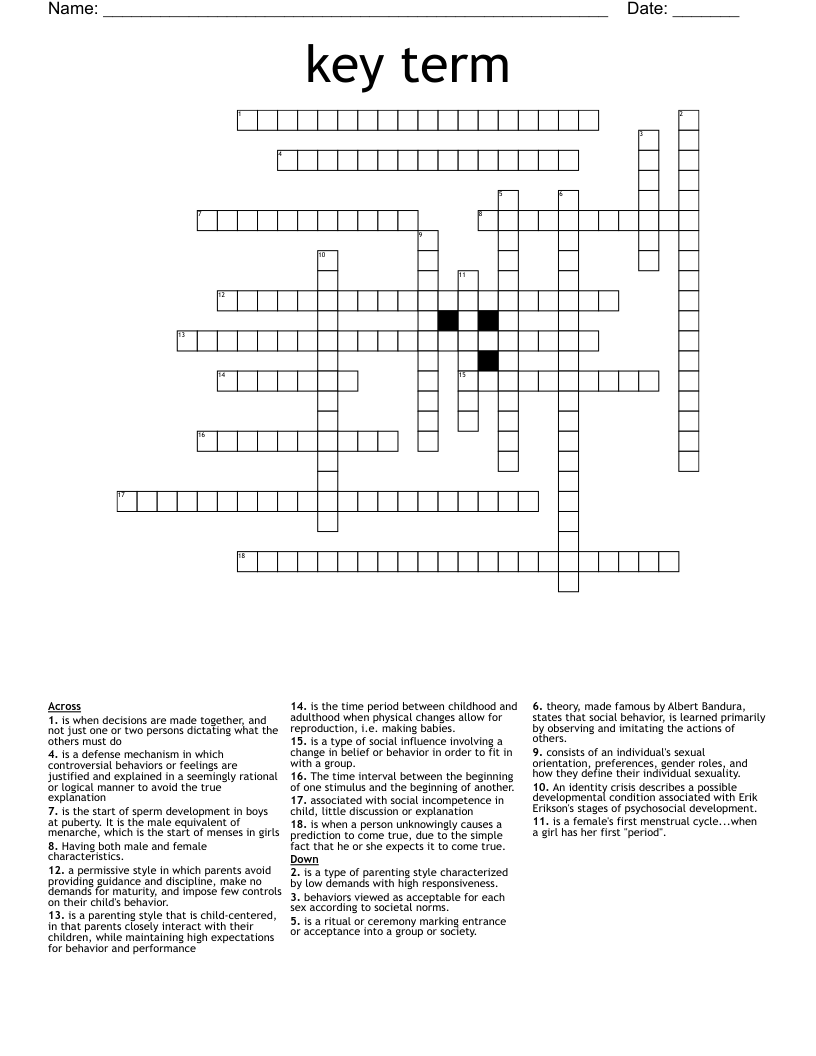 key term Crossword