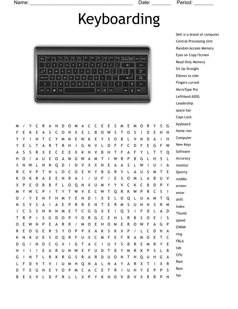 Keyboarding Word Search