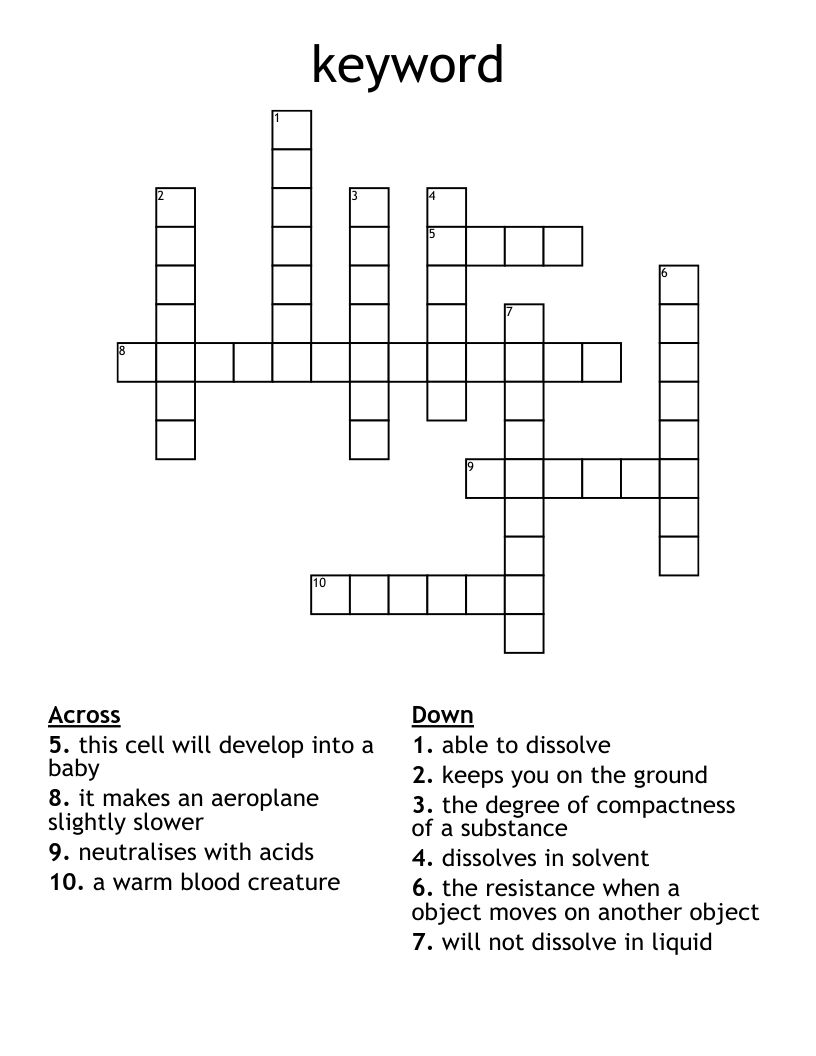 keyword Crossword