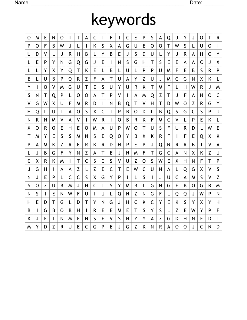 keywords  Word Search