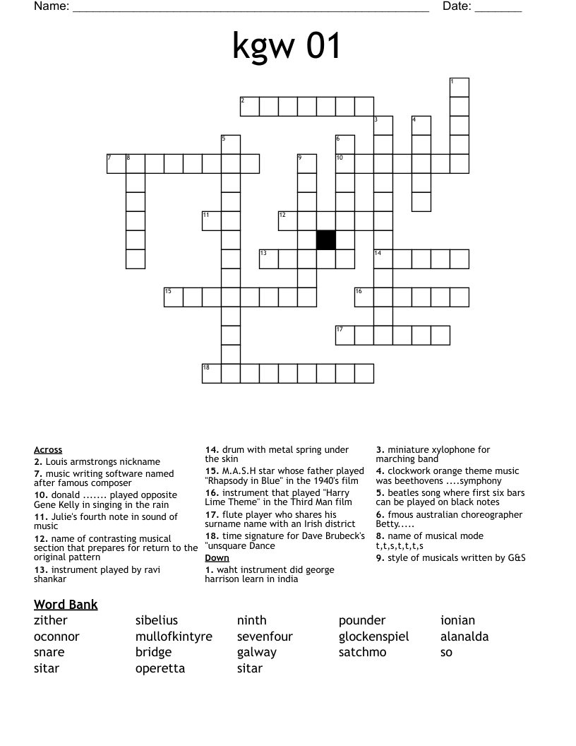 kgw 01 Crossword