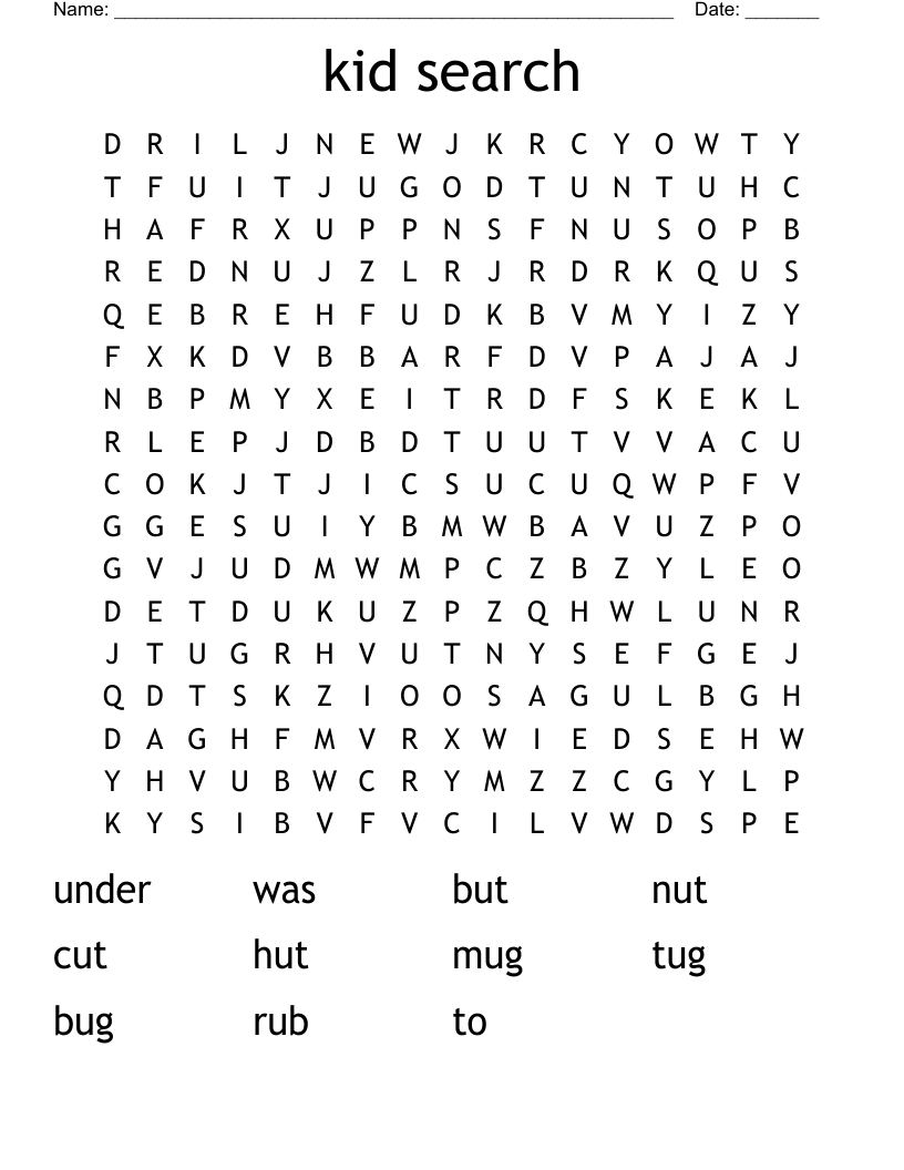 kid search Word Search