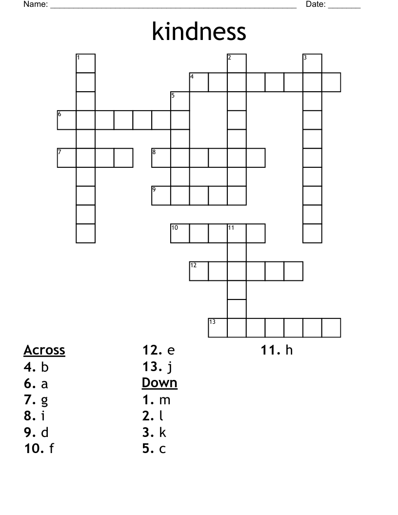 kindness Crossword