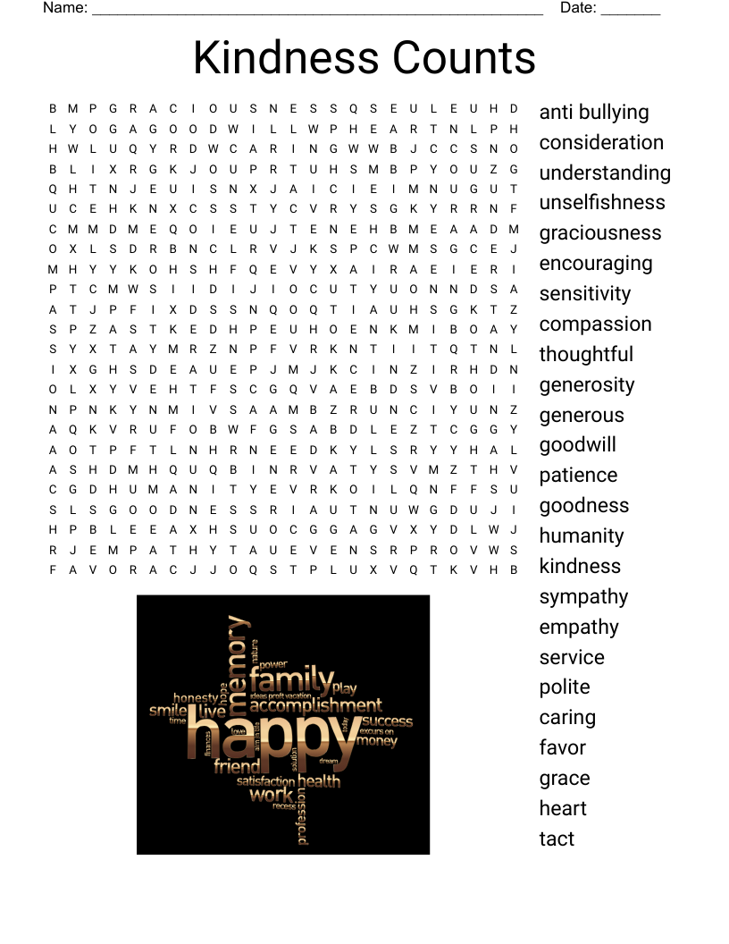 Kindness Counts Word Search