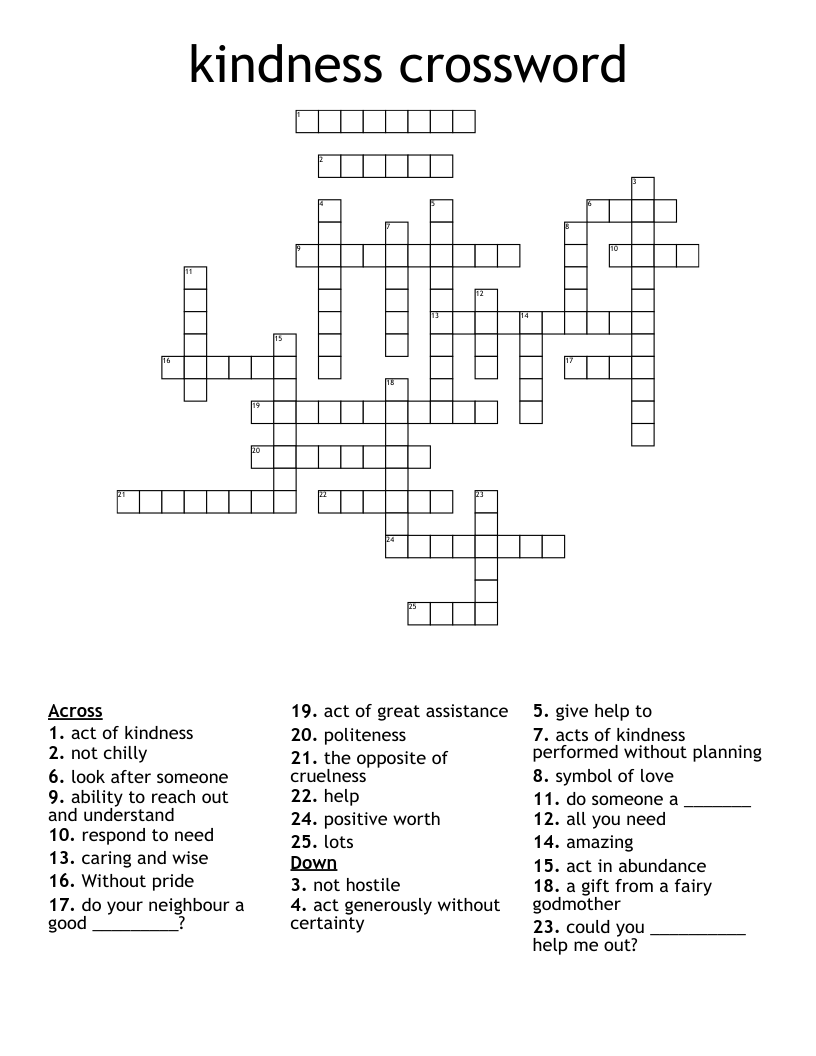 kindness crossword