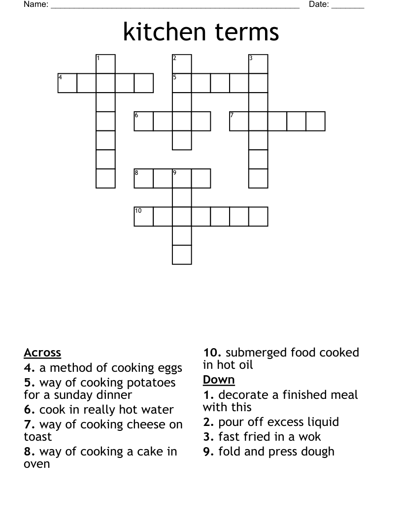 kitchen terms  Crossword