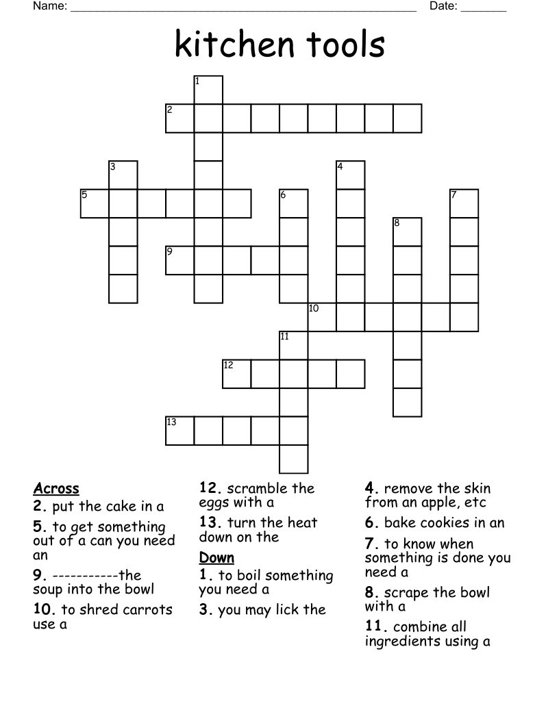 kitchen tools Crossword