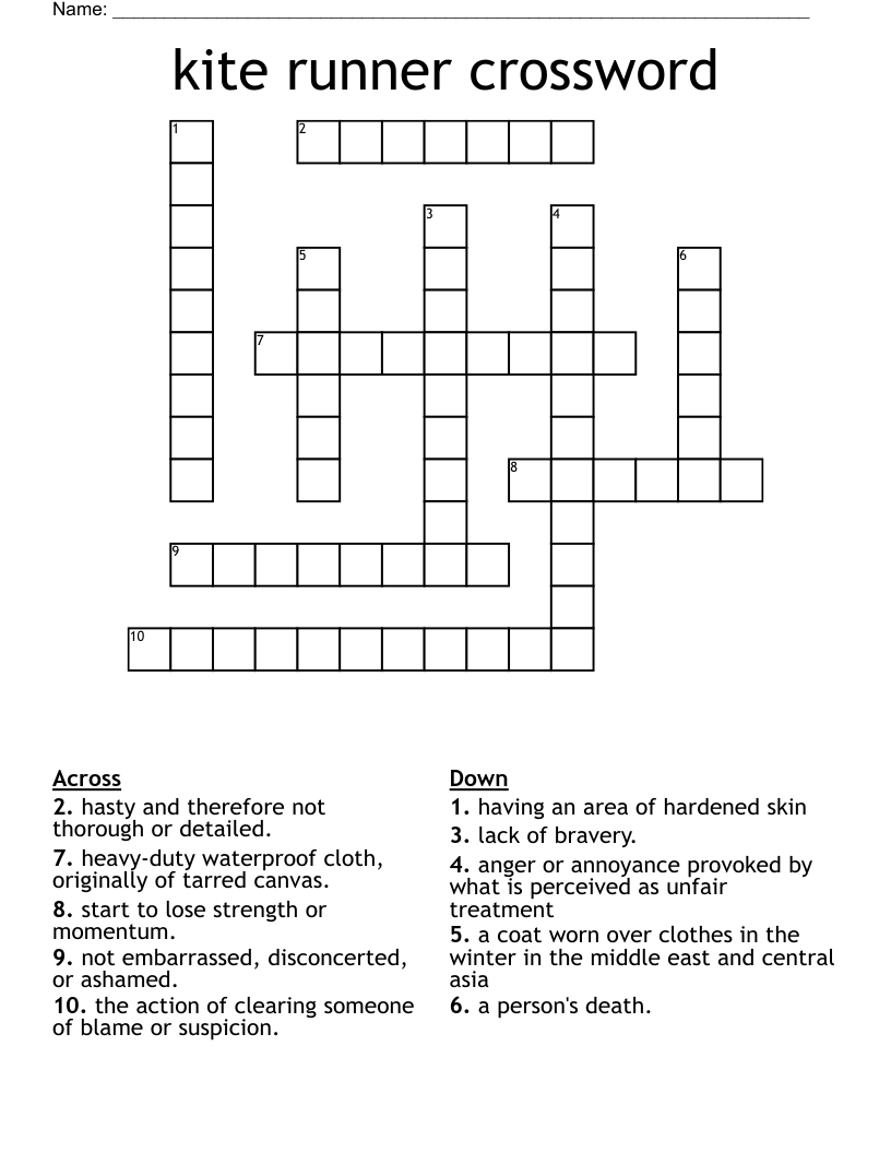 kite runner crossword