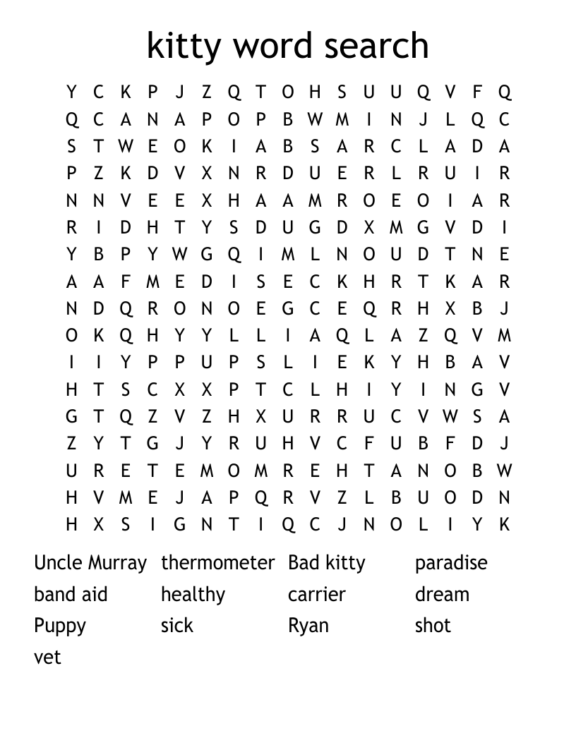 kitty word search