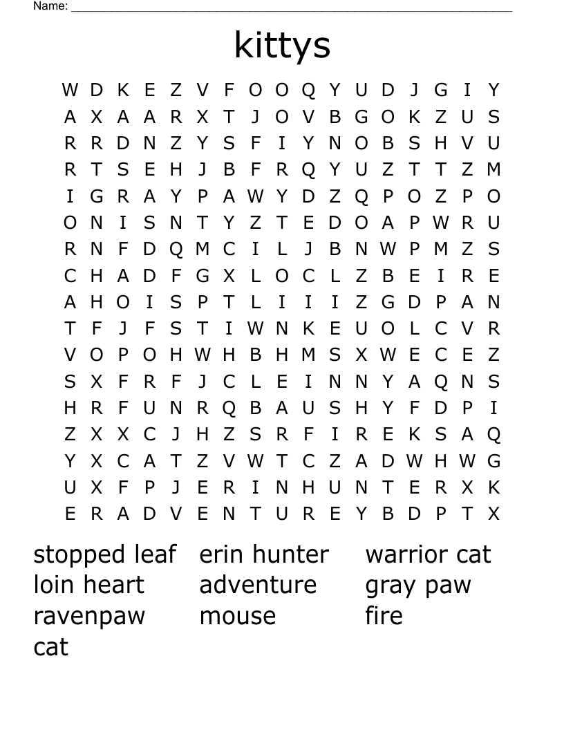 kittys  Word Search