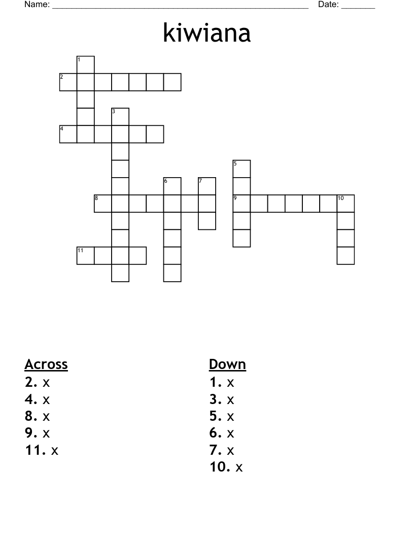 kiwiana Crossword
