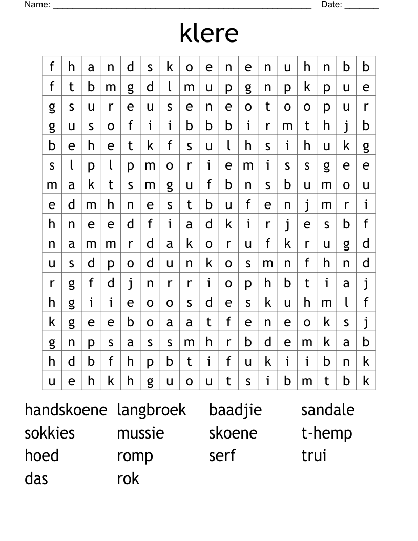 klere Word Search