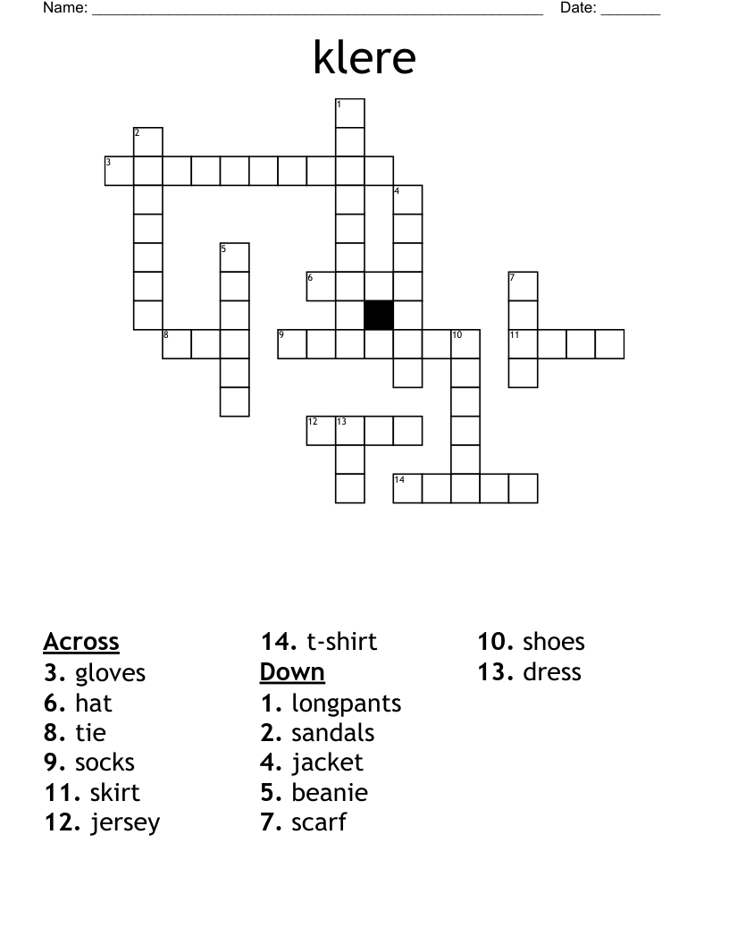 klere Crossword