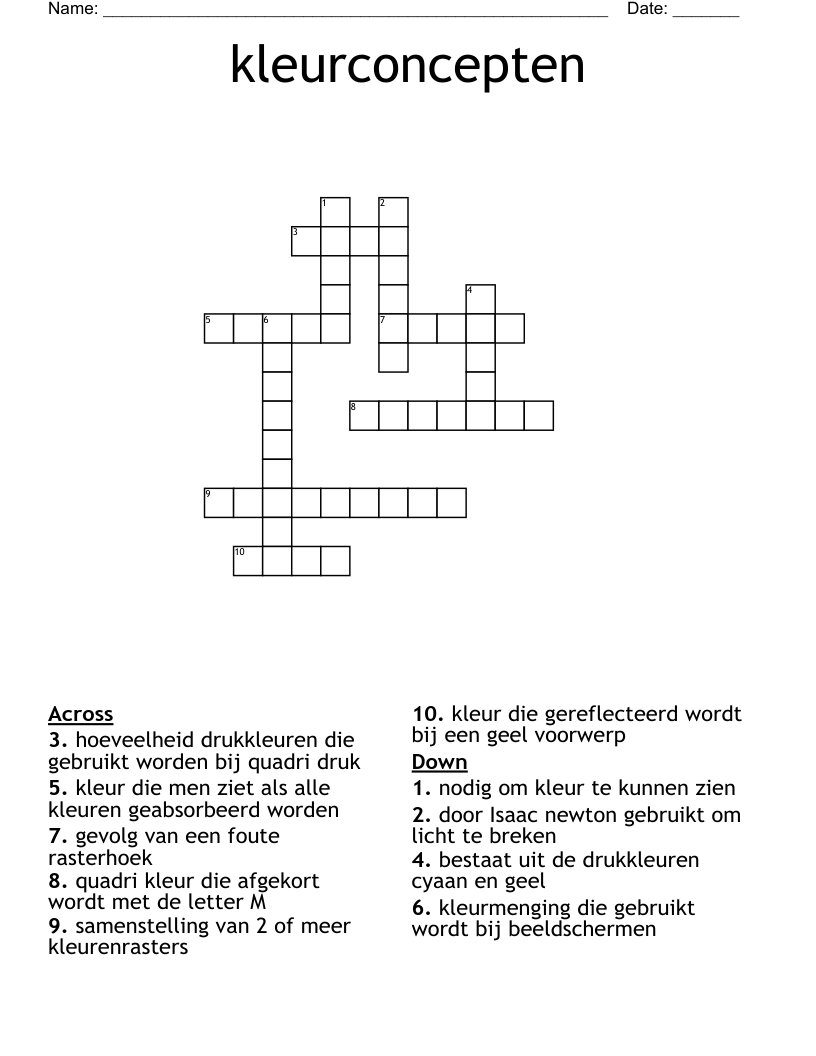 kleurconcepten Crossword