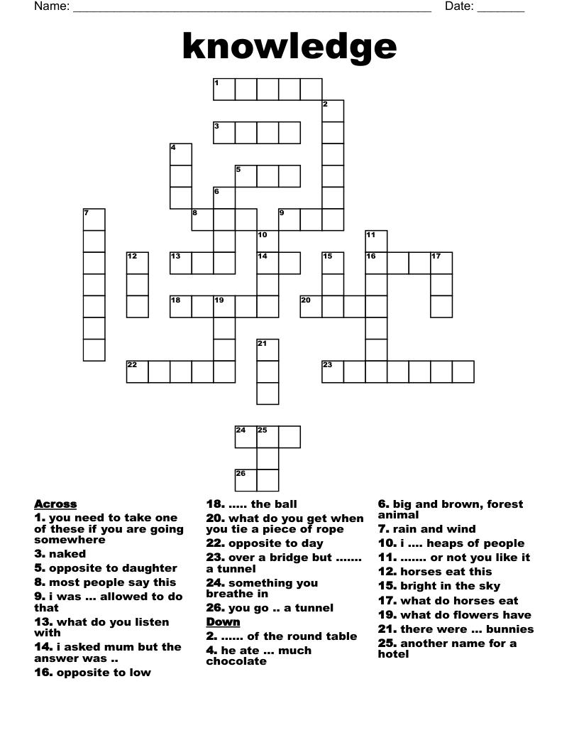 knowledge Crossword