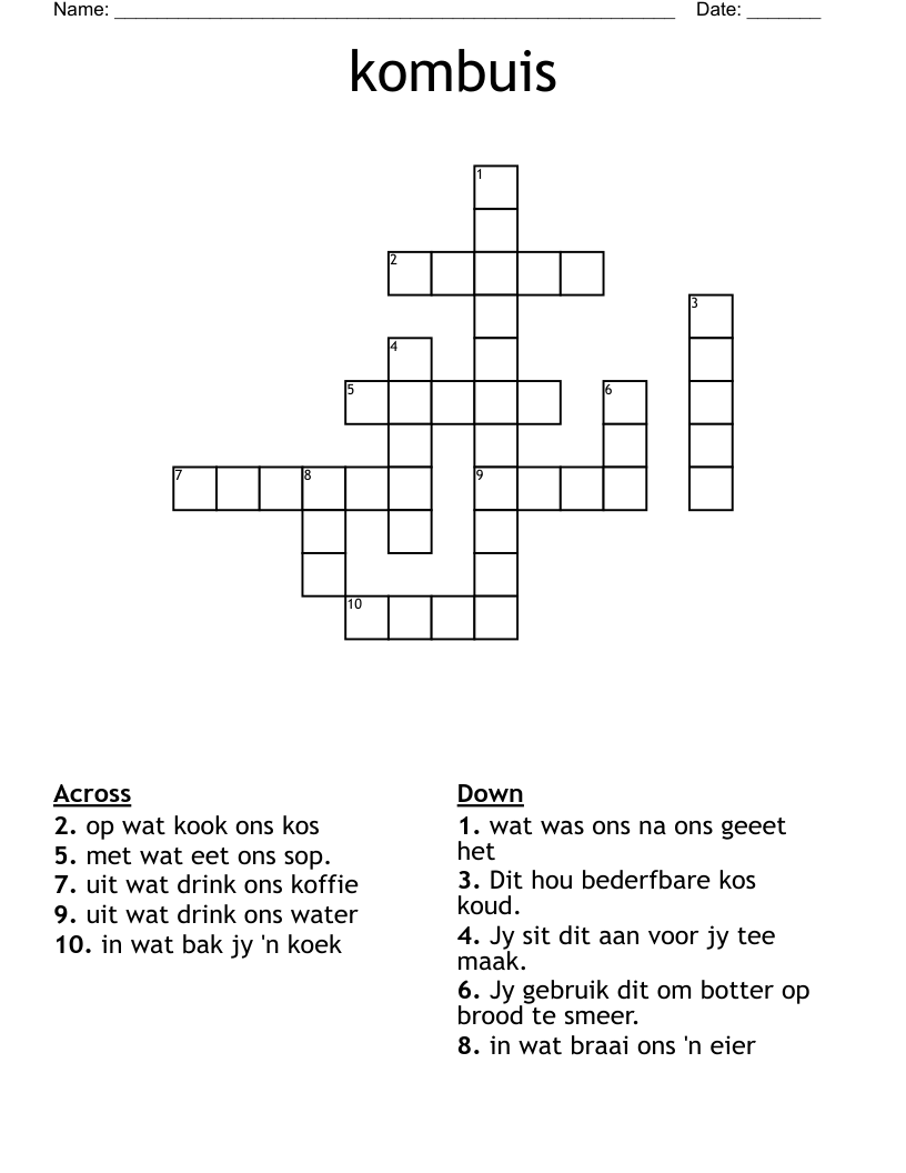 kombuis Crossword