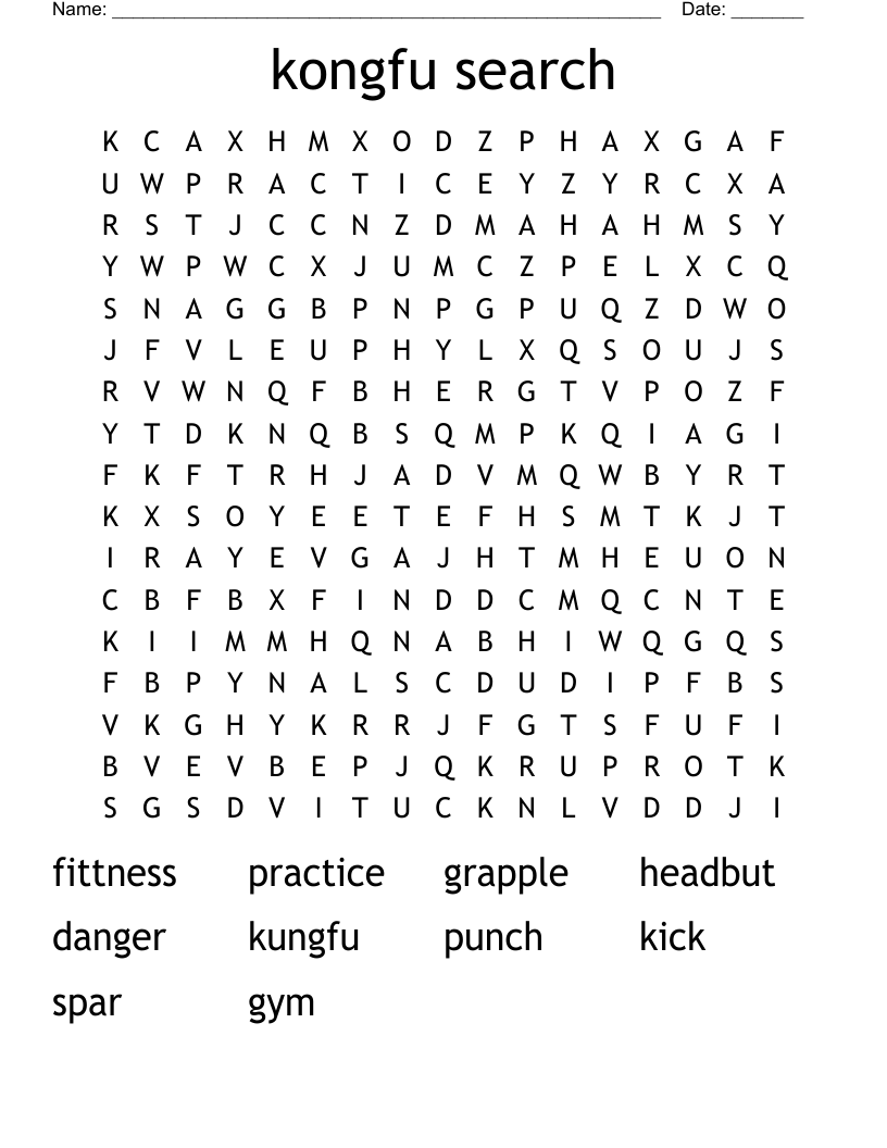 kongfu search Word Search