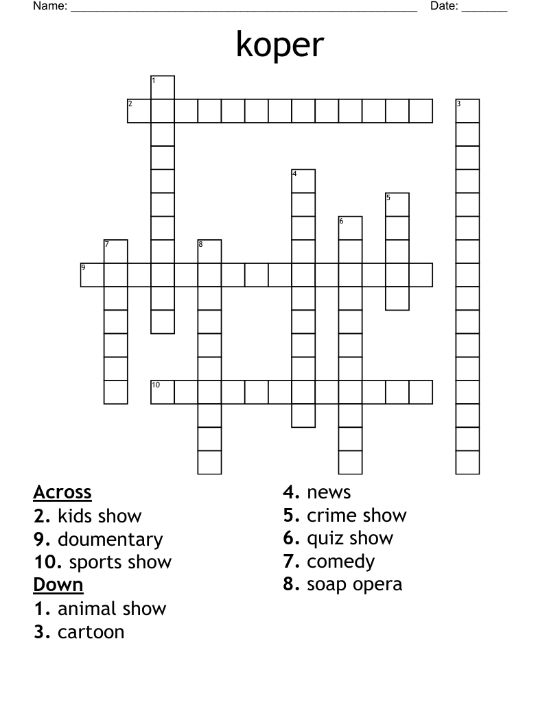 koper Crossword