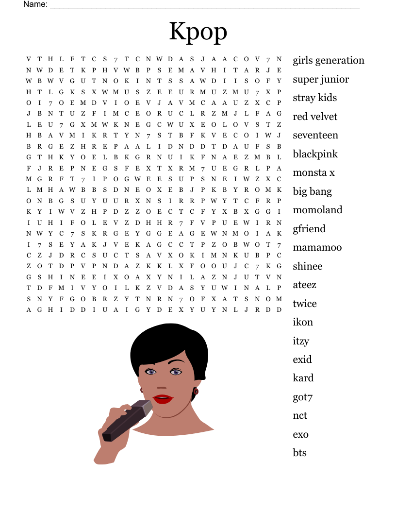 Kpop Word Search