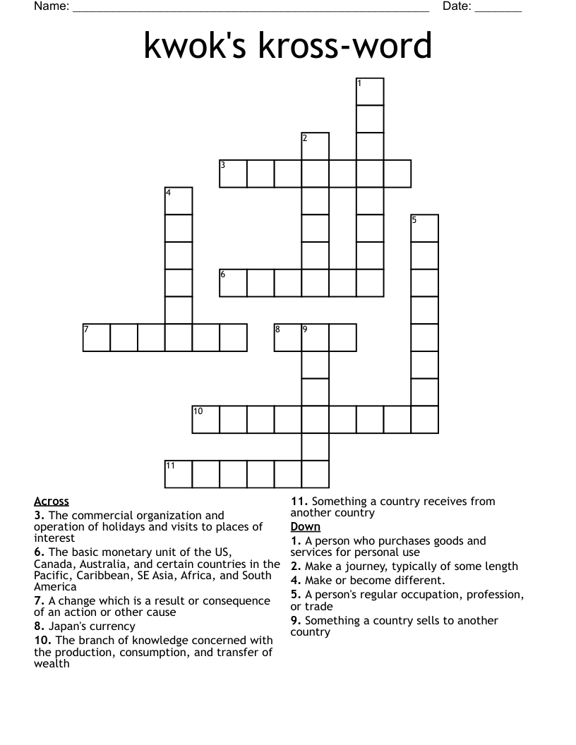 kwok's kross-word Crossword