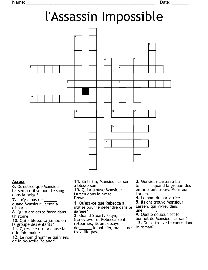 l'Assassin Impossible Crossword