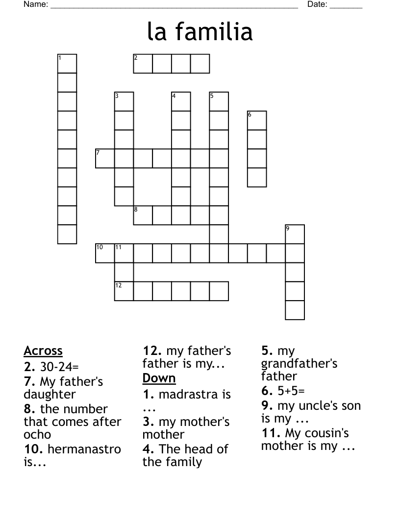 la familia Crossword