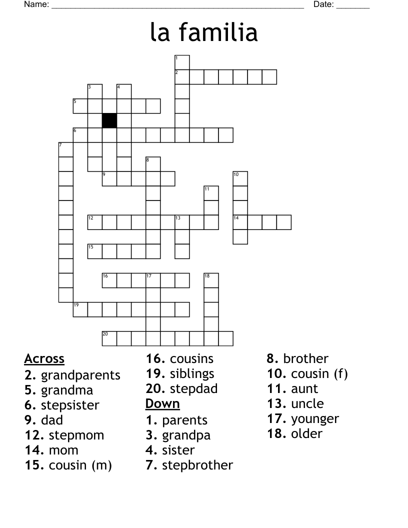 la familia Crossword