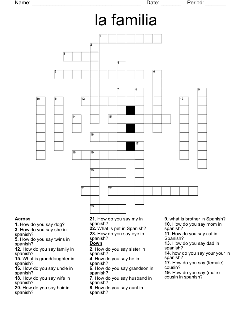 la familia Crossword