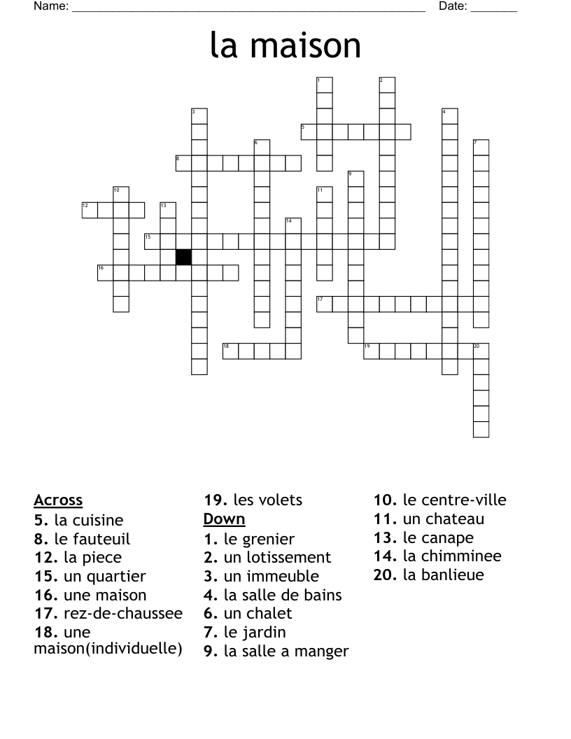 la maison Crossword