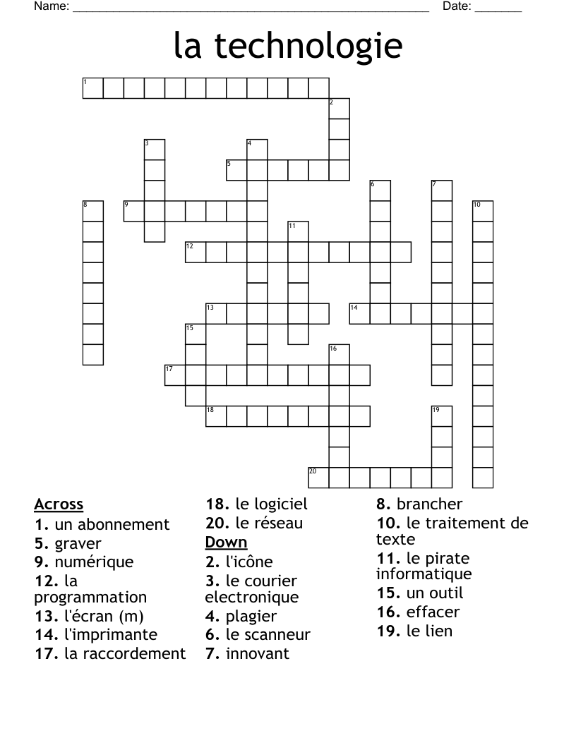 la technologie Crossword