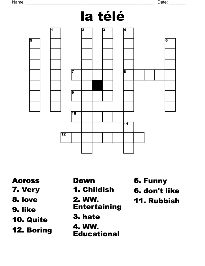 la télé Crossword