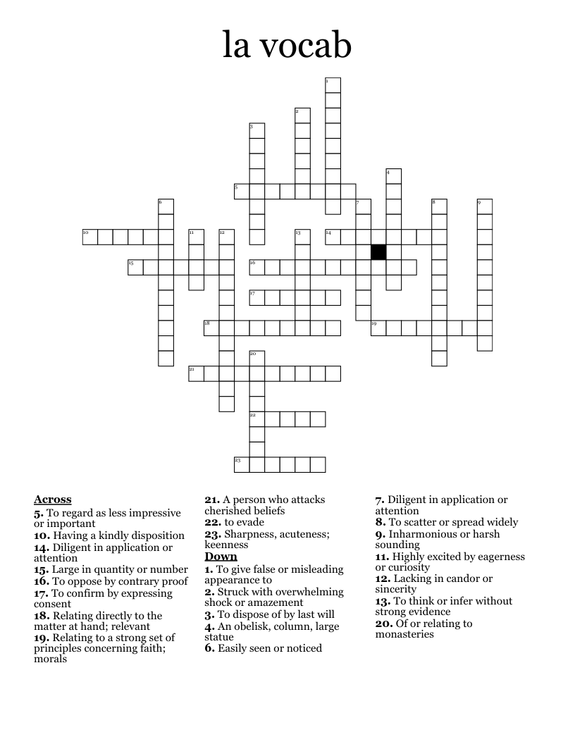 la vocab Crossword