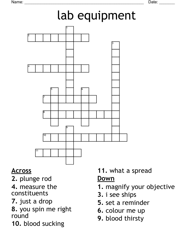 lab equipment Crossword