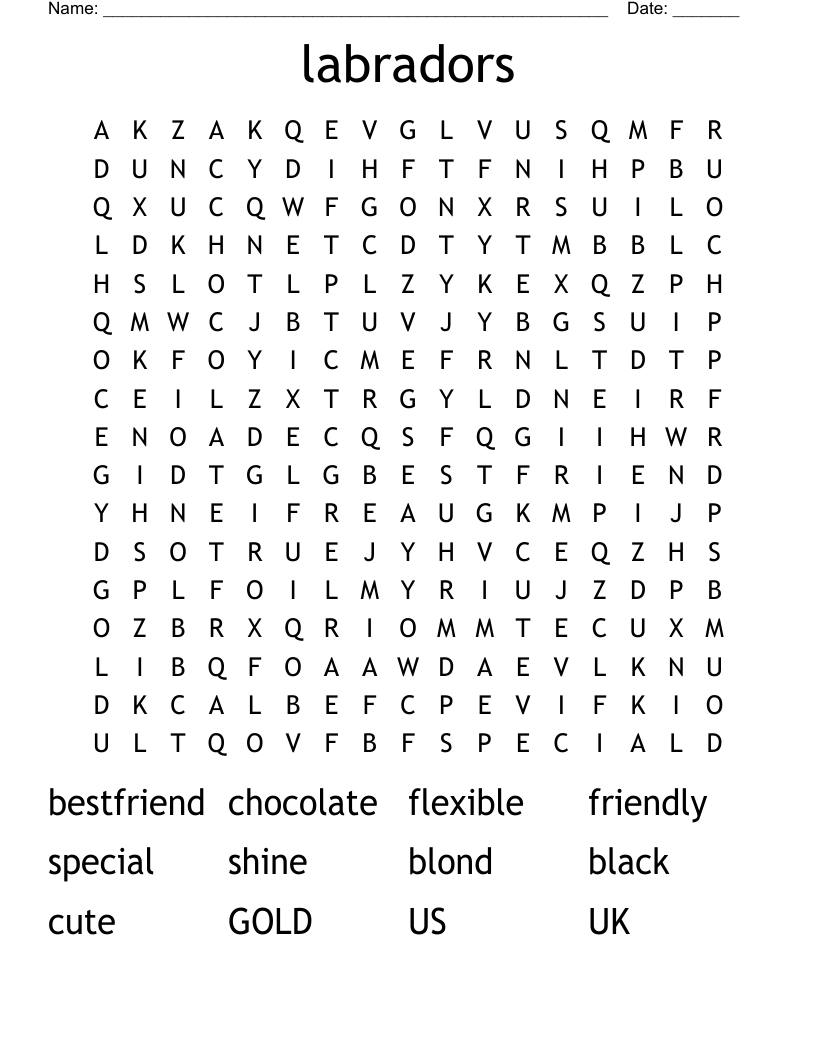 labradors Word Search
