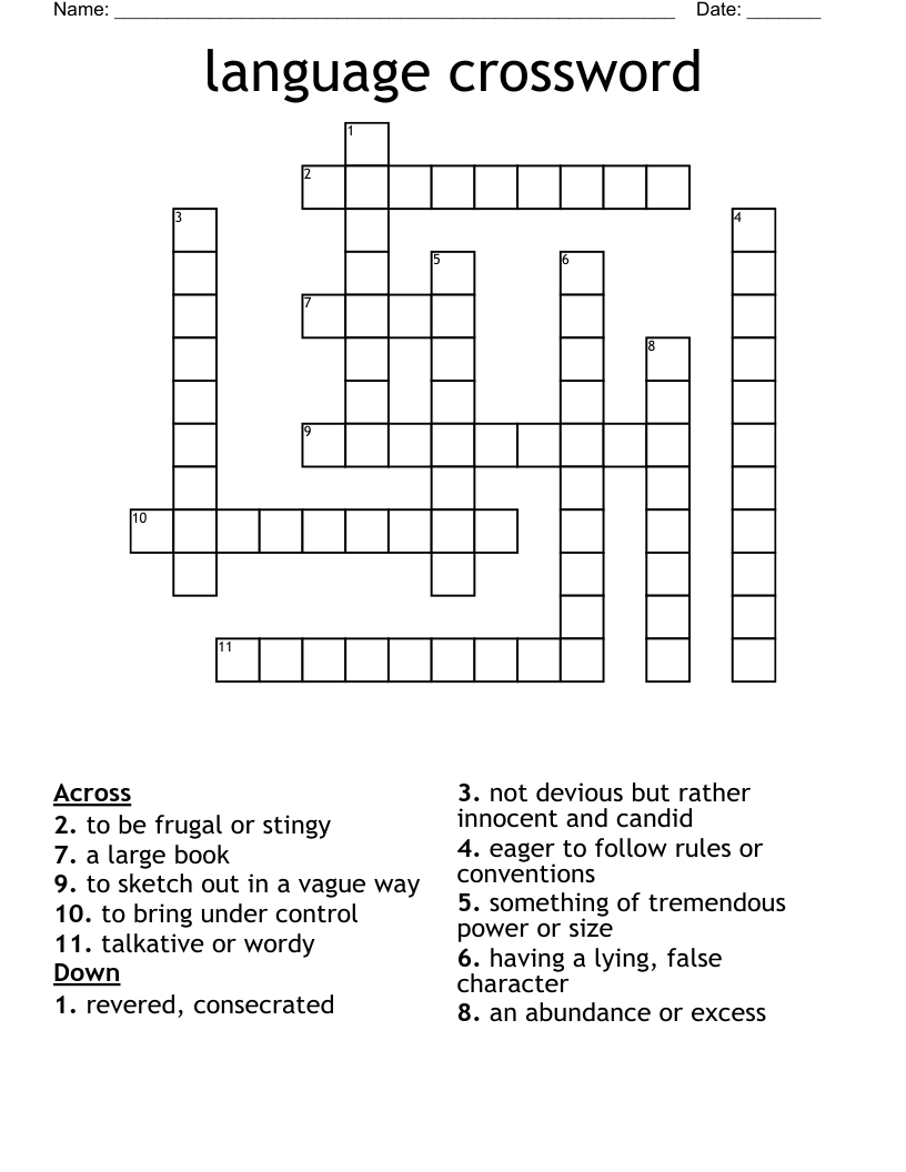 language crossword 