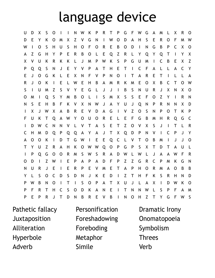 language device  Word Search