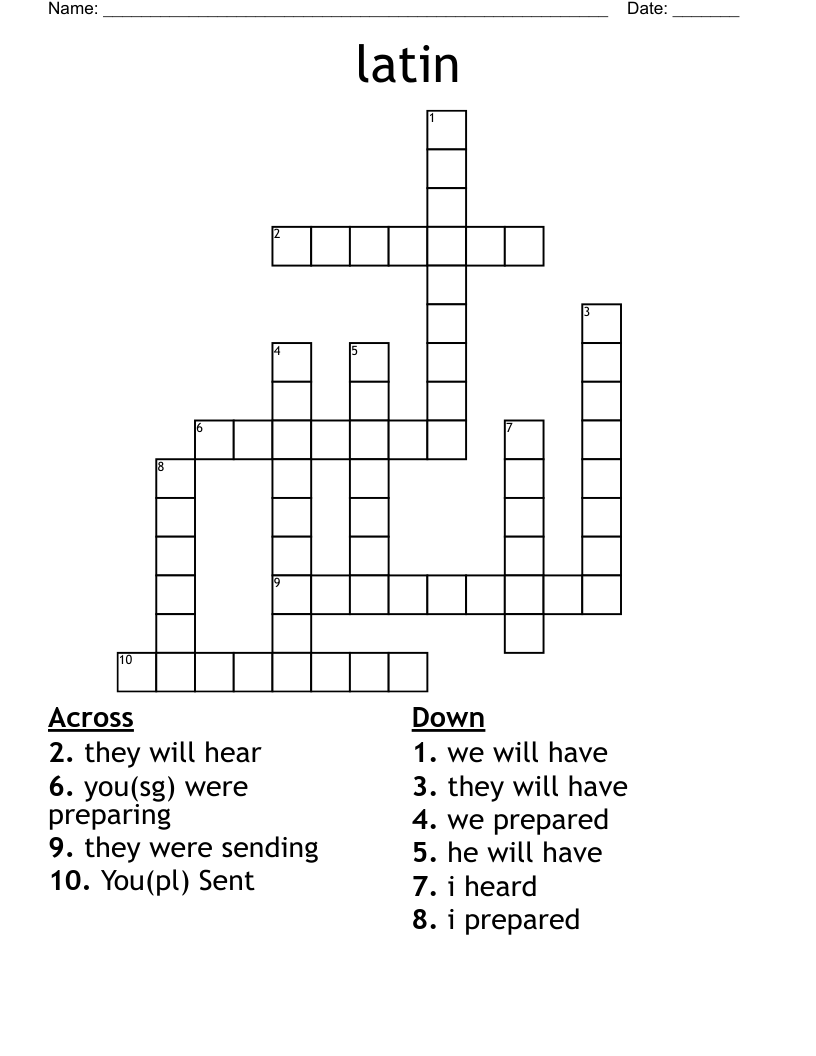 latin Crossword