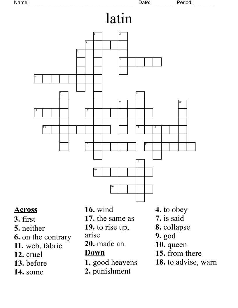 latin Crossword