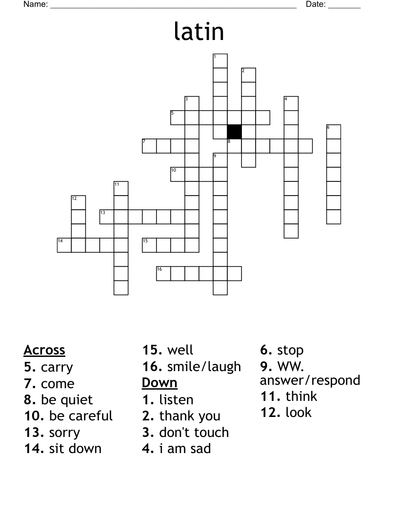 latin Crossword