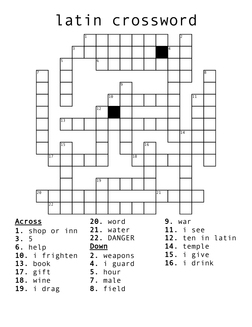 latin crossword
