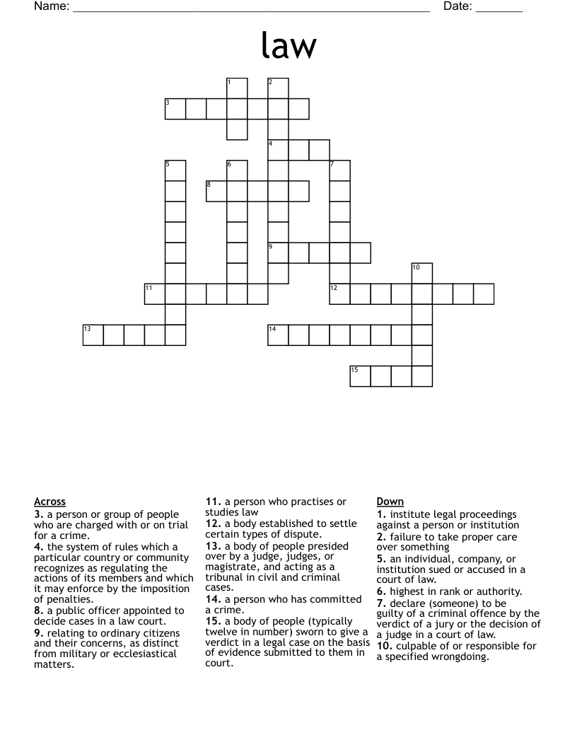 law Crossword