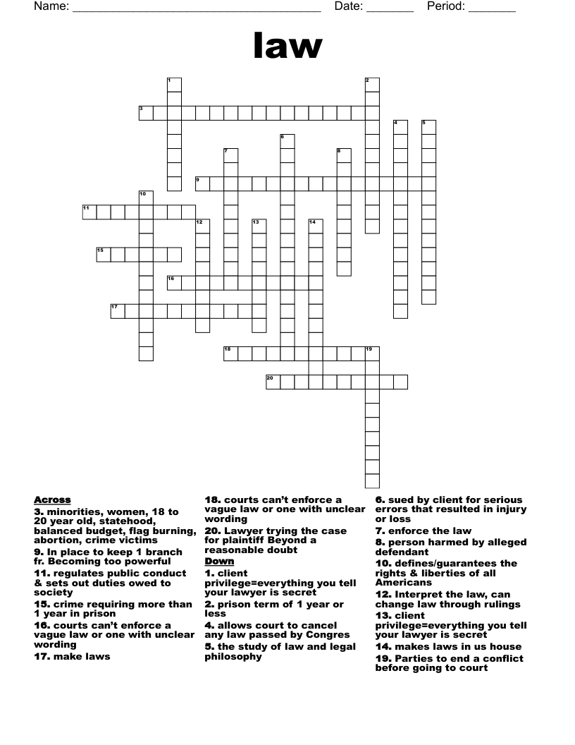 law  Crossword