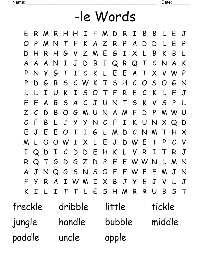 -le Words Word Search