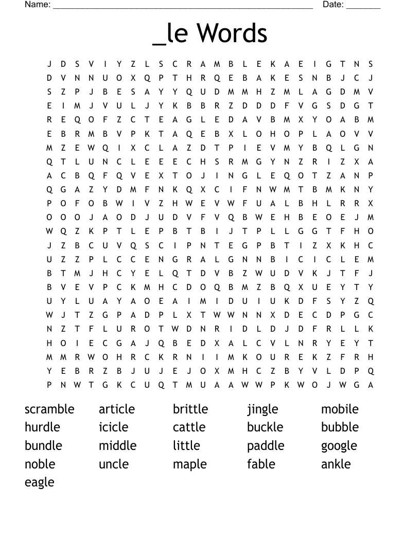 _le Words Word Search